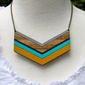 Image of Chevron Pendant- Mustard and Teal
