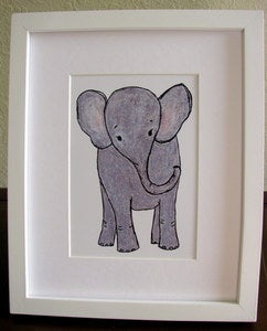 Image of Baby Elephant Fine Art Wall Print, Unframed 8x10, Nursery, Baby, Children
