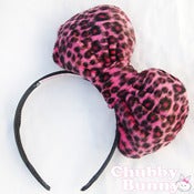 Image of Plush Pink Leopard Bow