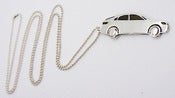 Image of Sterling Silver Race Car Pendant Necklace