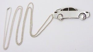 Image of Sterling Silver Race Car Pendant Necklace