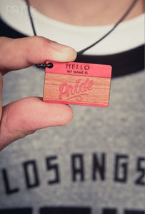 Image of Hello My Name Is - Red Wooden Necklace
