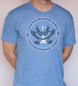 Image of Mens Skate Church T Heather Blue