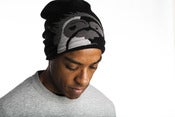 Image of Panda Sal beanie(all knit) - Black 