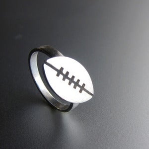 Image of Football Ring - For Super Ball lovers - Handmade silver ring