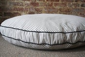 Image of Classic Black Ticking Dog Bed