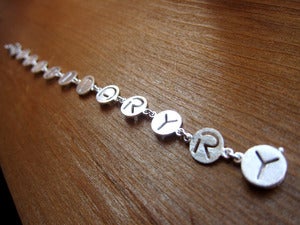Image of Custom Initial Bracelet - Handmade Sterling Silver Bracelet