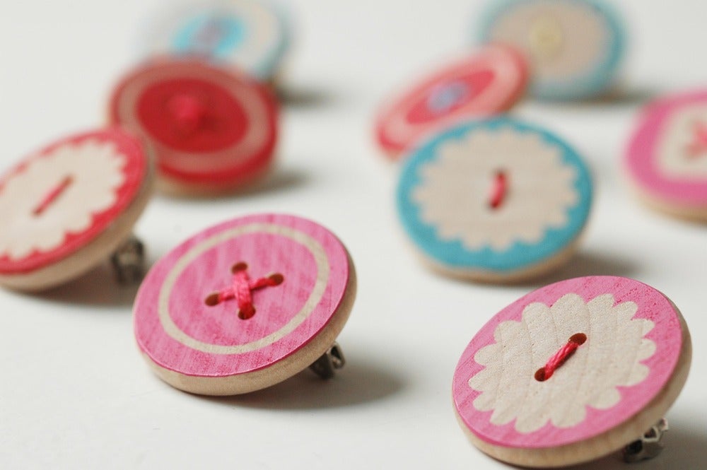 button brooches by kateclarkelondon