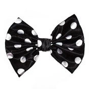 Image of HUGE Black and White Polka Dot Hair Bow