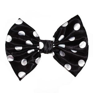 Image of HUGE Black and White Polka Dot Hair Bow