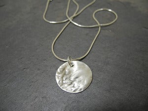 Image of Reticulated Sterling Disk Necklace