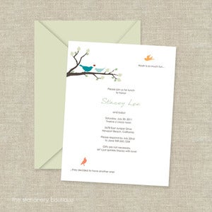 Image of Baby Makes 4 Shower Invitations -- Set of 10