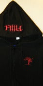 Image of Winter Tree - Black Zipped Hoodie - Red Thread