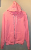 Image of Womens Winter Tree - Neon Heather Pink Zipped Hoodie