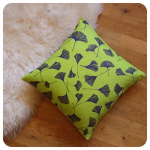 Image of 15" Cushion | Ginkgo: Lime and Ink