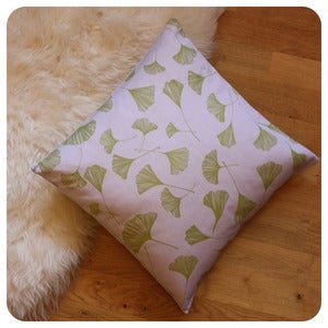 Image of 15" Cushion | Ginkgo: Heathered Grey and Olive