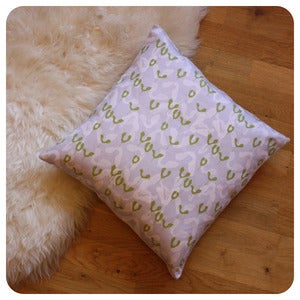 Image of 15" Cushion | Sycamore Scatter: Heathered Grey and Olive