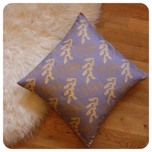 Image of 15" Cushion | Sycamore Scallop: Slate and Pumpkin