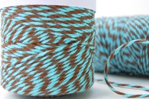 Image of Aqua Delight - Aqua and Brown Bakers Twine by Timeless Twine™