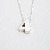 Image of sterling silver block number necklace