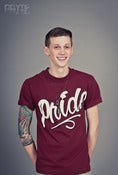 Image of Men's Pride Cursive - Burgundy Tee