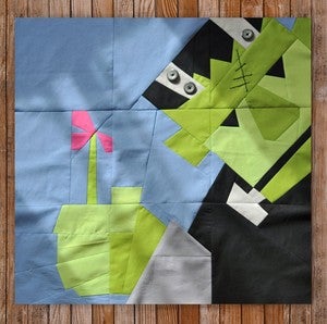 Image of Carl Frankenstein's Flower 24" x 24" Quilt Block Pattern PDF