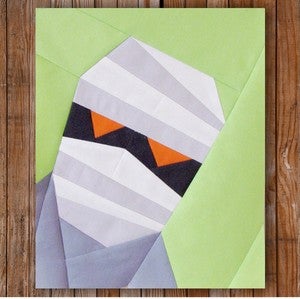 Image of Mumford the Mummy 8" x 10" Quilt Block Pattern PDF