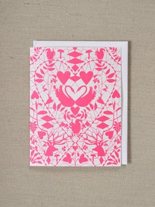 Image of Swans in Love - Hot Pink Doily