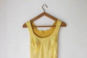 Image of 1930s yellow satin bias-cut dress (was £78)
