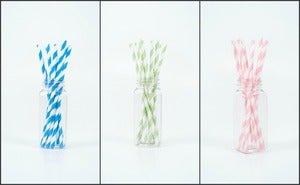 Image of 25 Striped Paper Straws