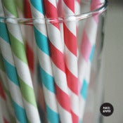 Image of Striped Paper Straws -- Set of 25