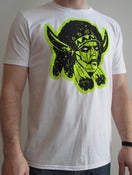 Image of Neon Robo-Indian White Tee Shirt