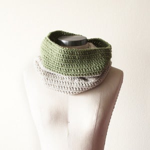 Image of Cozy Cowl in Heather and Key Lime
