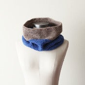 Image of Cozy Cowl in Cornflower and Oatmeal