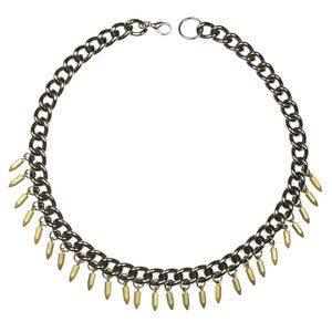 Image of Alexandra. Mixed Metal Bullet Necklace