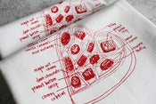 Image of sweet heart chocolates floursack tea towels