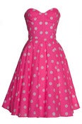 Image of £10 OFF! Pink Polka Dot 50s Inspired Swing Dress