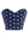 Image of Blue 50s Style Pin-Up Polka Dot Bustier