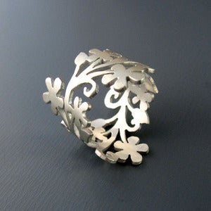 Image of Silver Floral Branch Ring - MADE TO ORDER