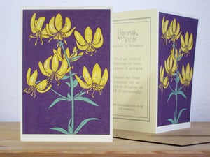 Image of 'Lilly' Screenprinted Notecard