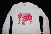 Image of Cute Pink Gypsy Paisley Elephant Appliqued Bodysuit or Tee