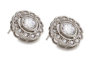 Image of Kara Ackerman <I> Talulah<i/> Scalloped Edge Earrings in Sterling Silver and Rhodium plated