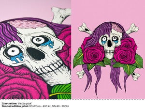 Image of Sad in pink - print