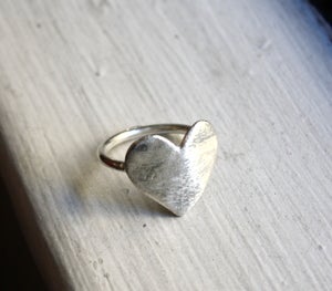 Image of Flat Silver Heart Ring