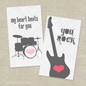 Image of Mini "You Rock" Valentine's Day Cards -- PRINTABLE