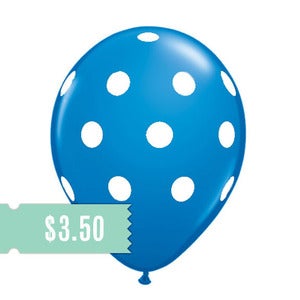 Image of 5 Blue Polka Dot Balloons