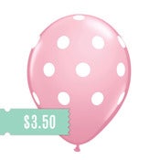 Image of 5 Pink Polka Dot Balloons