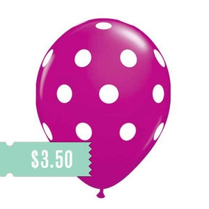 Image of 5 Wild Berry Polka Dot Balloons