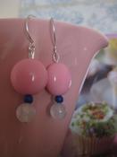 Image of "Pink & Navy Drops" Handmade Earrings