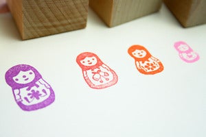 Image of Small Object The Nesting Dolls Rubber Stamp Set 